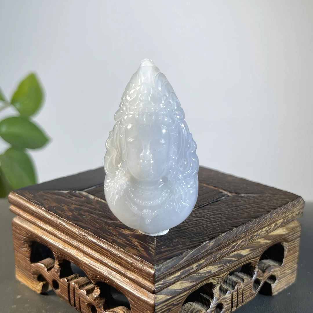 JTA12-57 天然缅甸A货翡翠  观音首