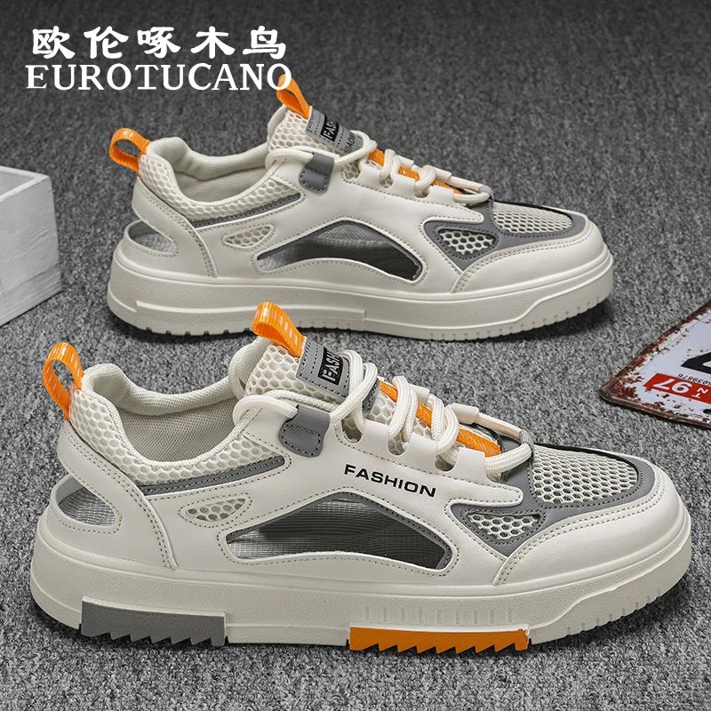 欧伦啄木鸟EUROTUCANO男鞋透气百搭休闲网面鞋男士外穿包头凉拖鞋