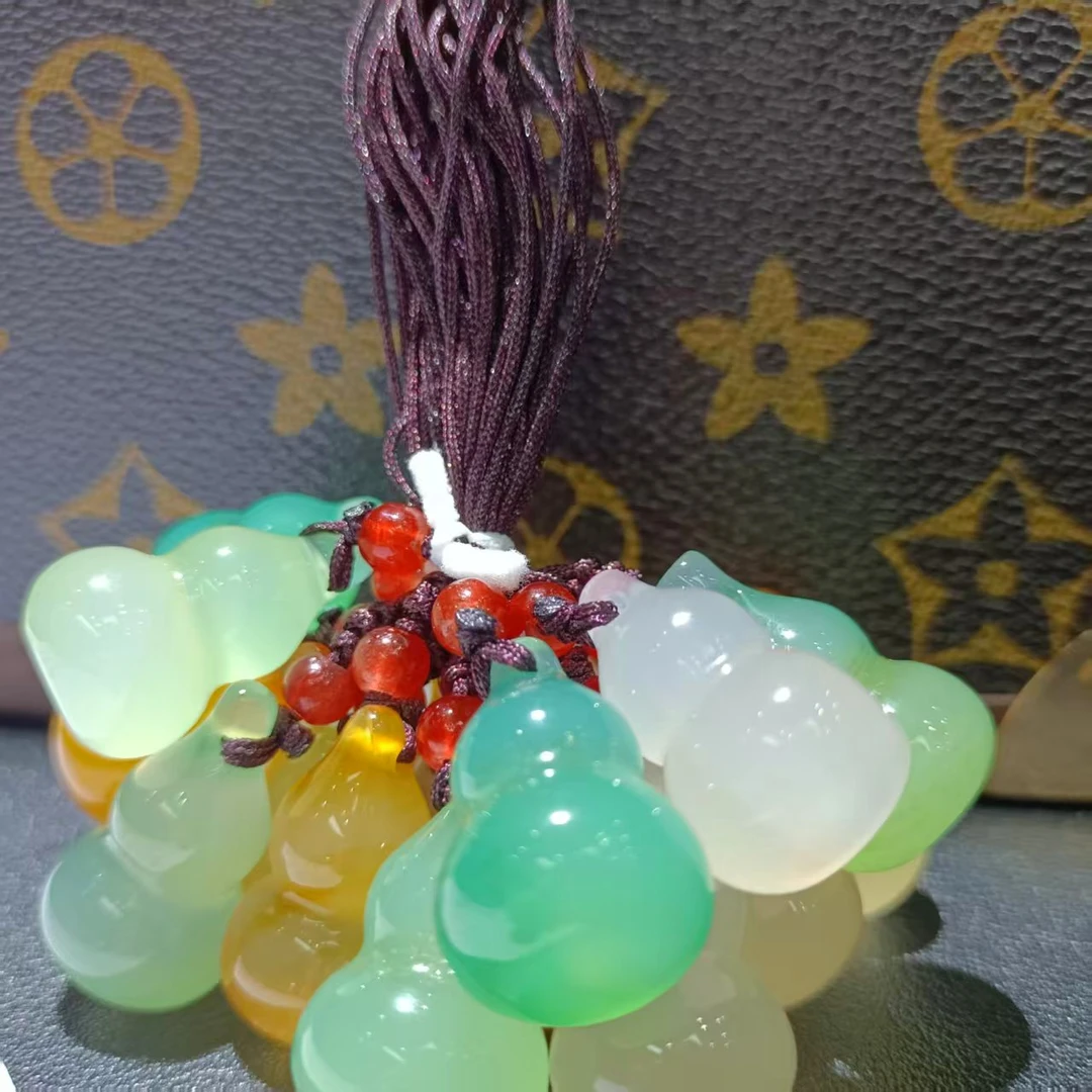 气质百搭款玛瑙七彩葫芦手机挂件-N183-4-多样性随机发一 （福利）