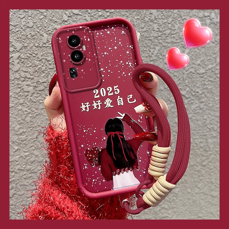 适用【oppoReno10/pro/+】磨砂手机壳2025好好爱自己女款软防摔卡通