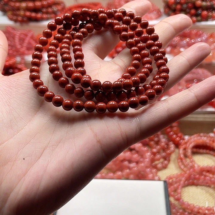 南红玛瑙未镶嵌手链5.7牛血红