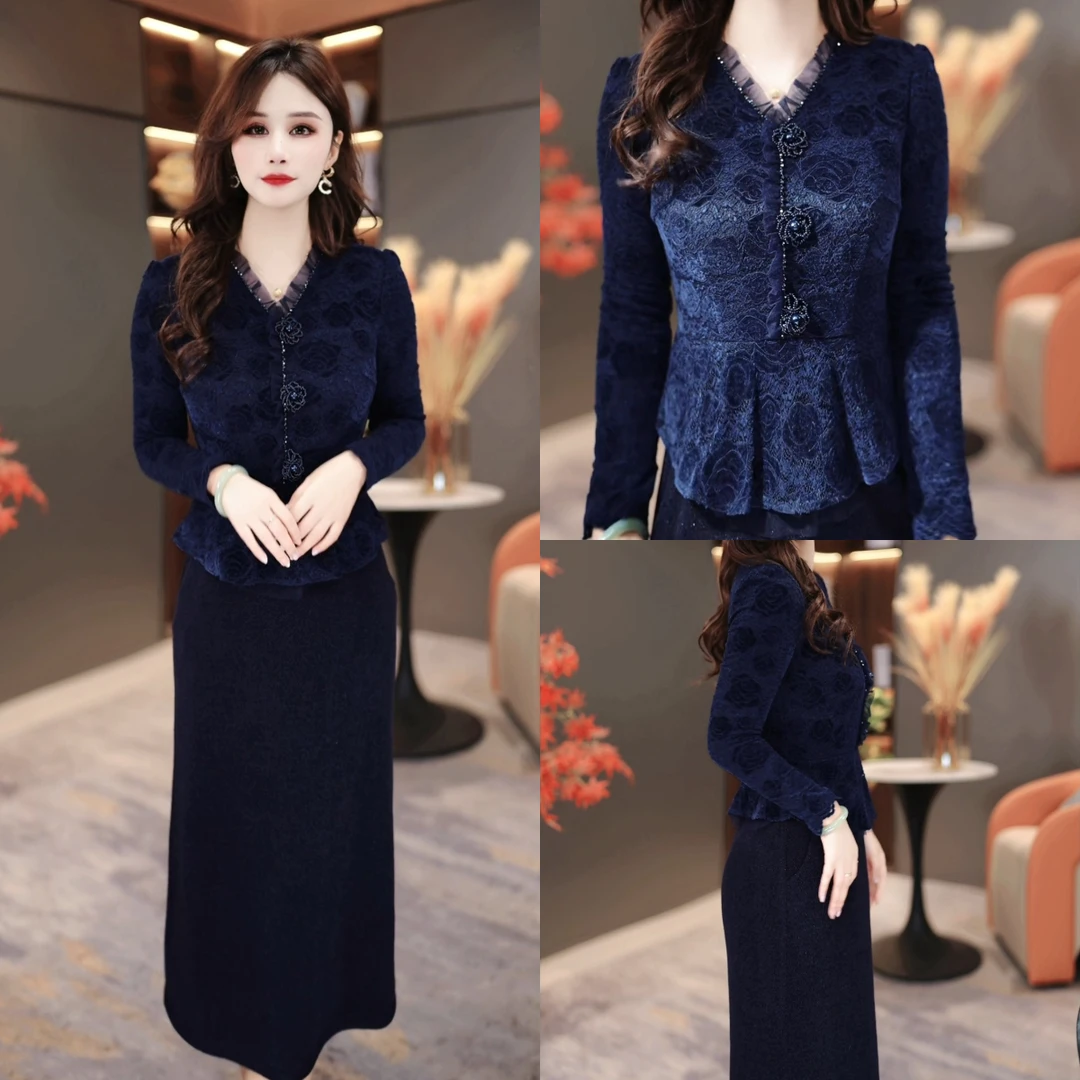 冬季显瘦连衣裙2025新款气质时尚减龄修身收腰打底裙MY25K3870款