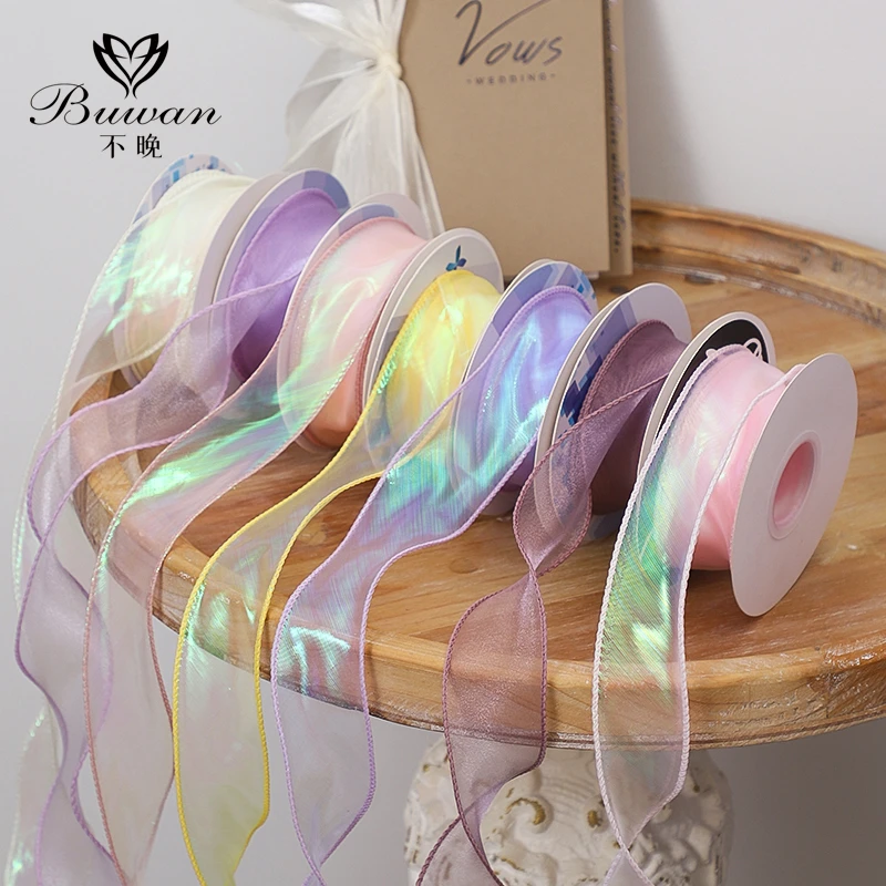 波浪韩式鱼尾丝带斜纹浪花丝带金波浪丝带花束礼品包装蝴蝶结丝带
