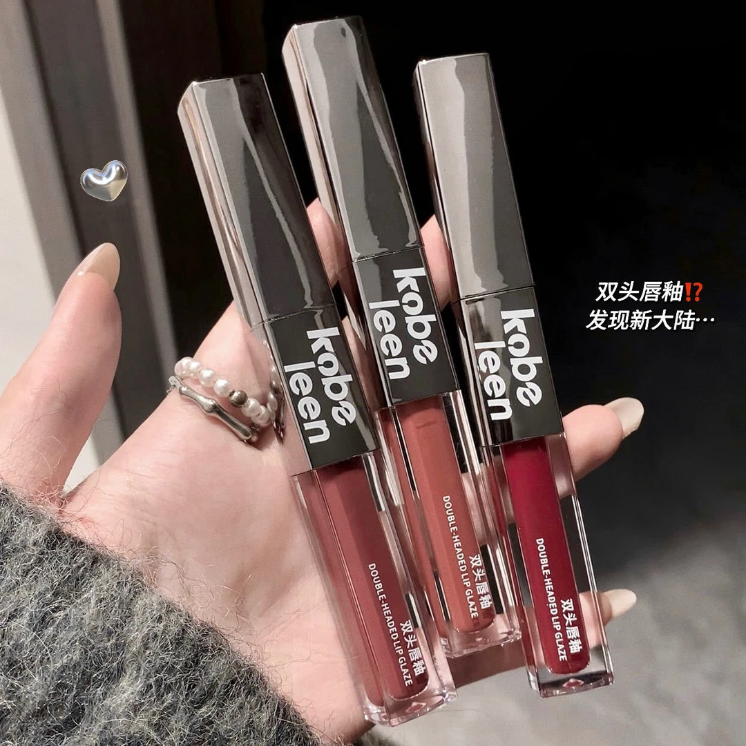 双头唇釉丝绒镜面纯欲显白打造春夏氛围感奶茶色唇泥