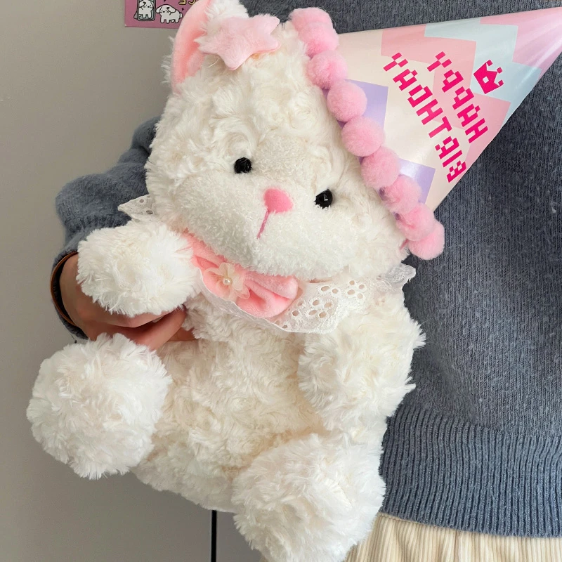 正版蝴蝶结生日安抚猫咪公仔毛绒玩具睡觉抱枕玩偶送女生生日礼物