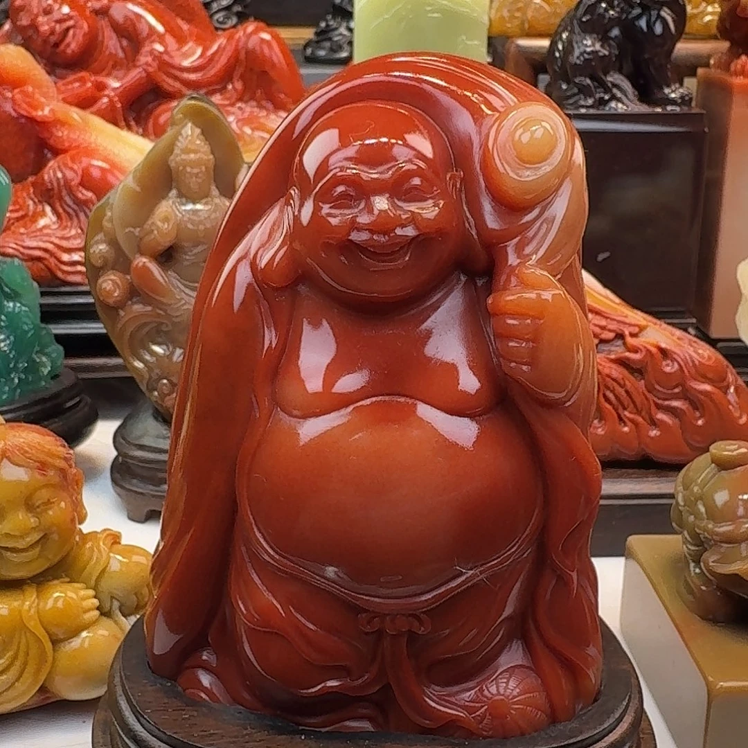 寿山石精品弥勒摆件