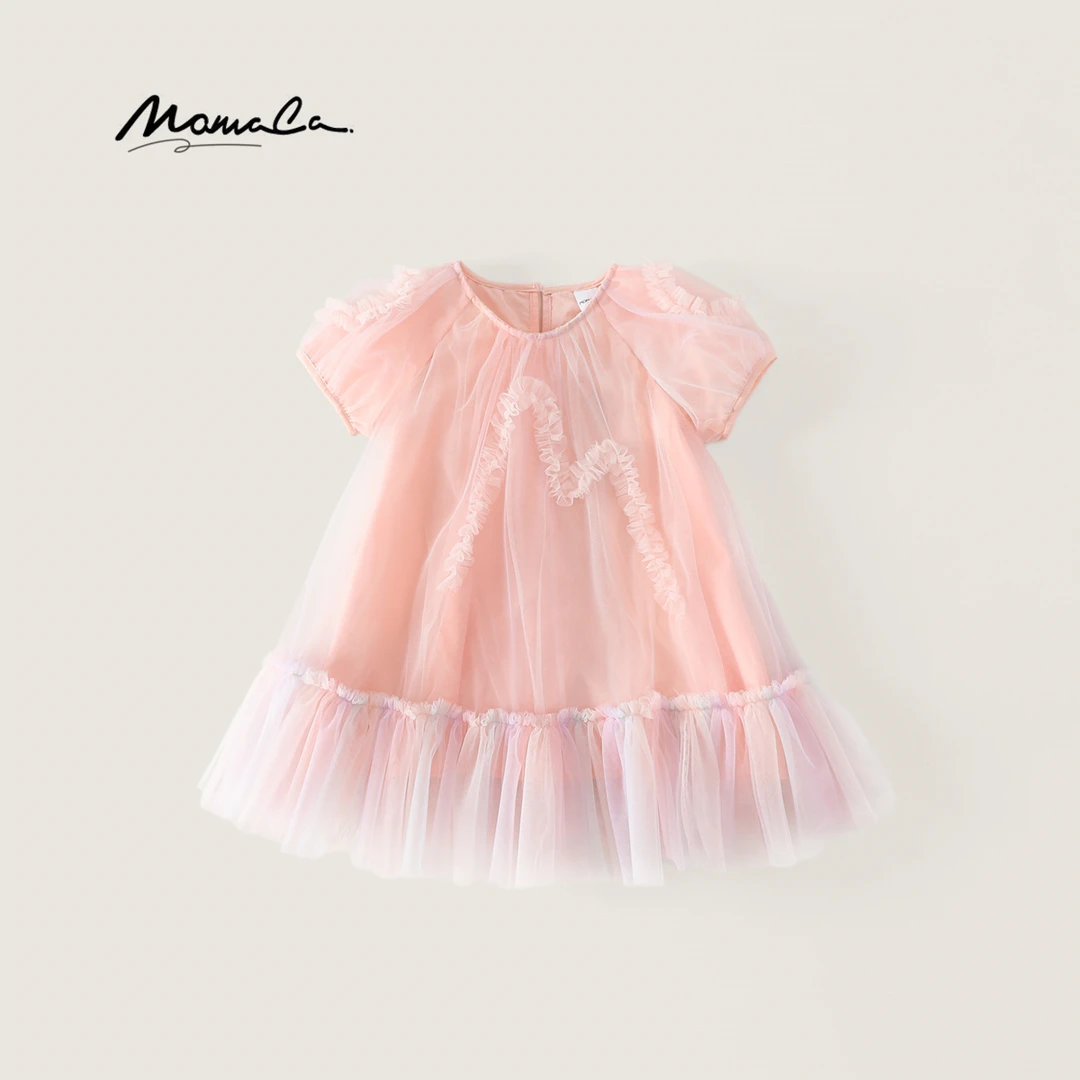 MOMOCO夏季女童网纱裙洋气公主裙连衣裙甜美童装裙77630477009