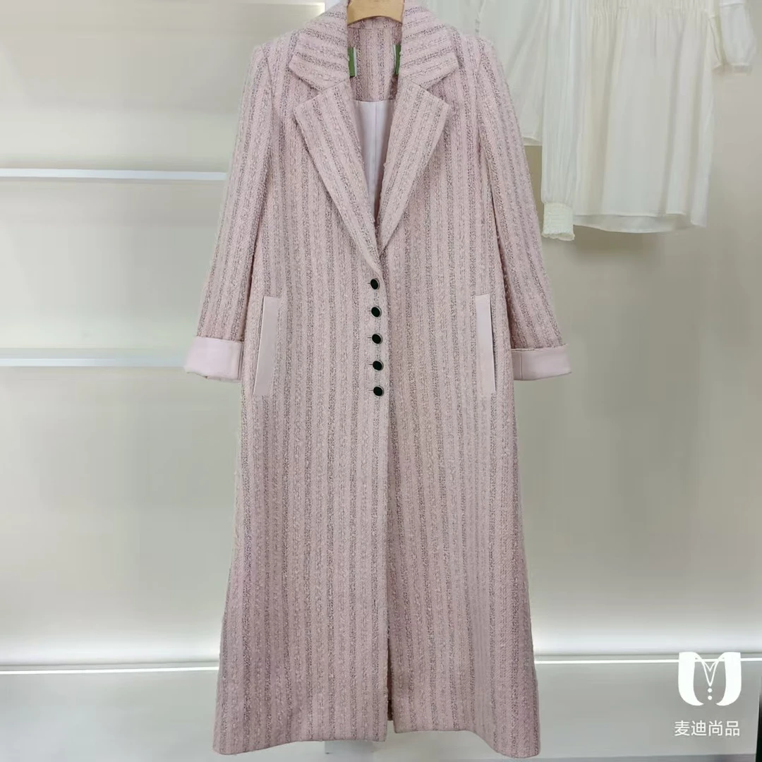 麦迪尚品【DS】50604404 设计感长款毛呢大衣冬季女装商场同款