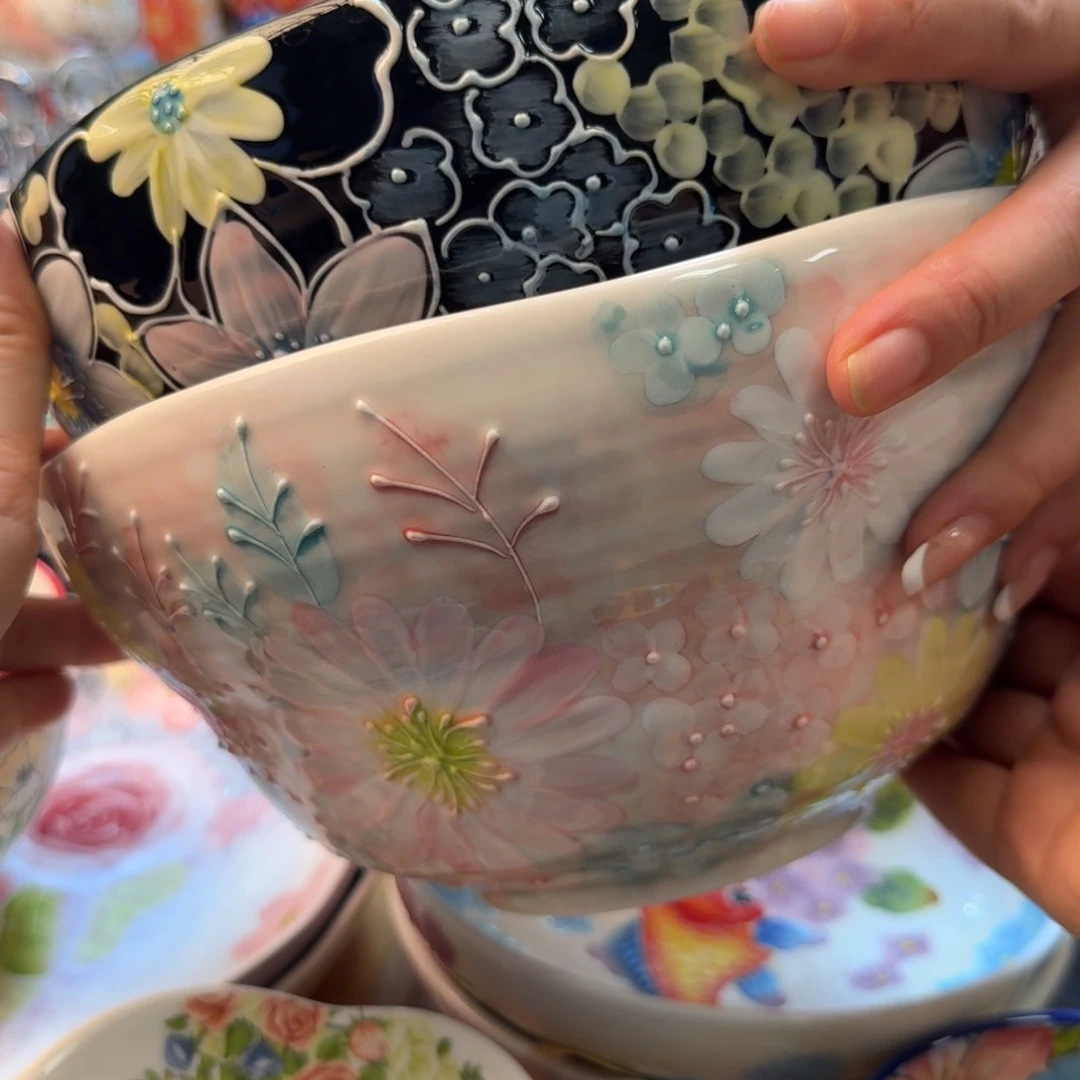 陶瓷8.5英寸葫芦汤碗2只看图