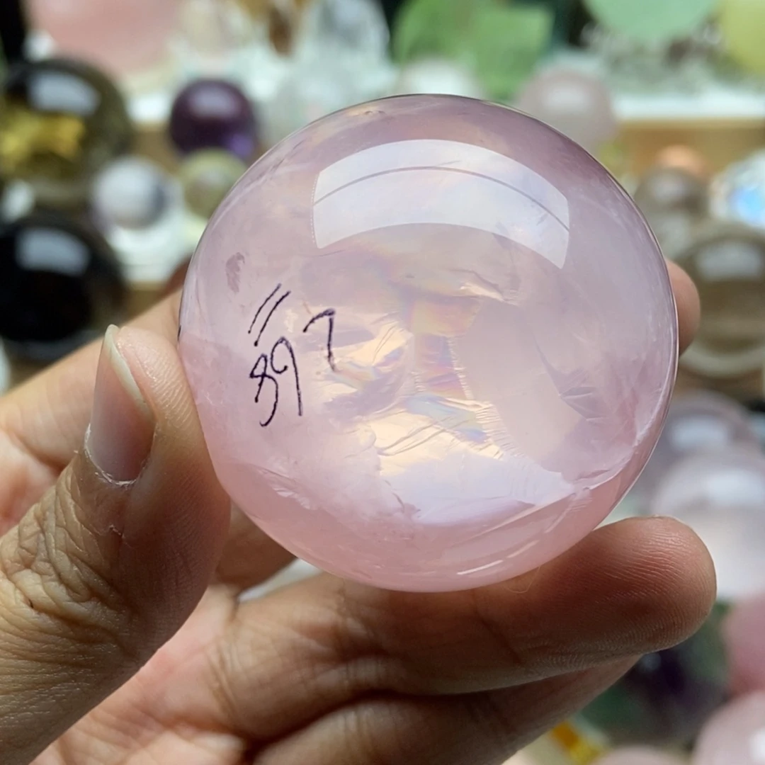 水晶摆件未镶嵌佳****眠粉晶