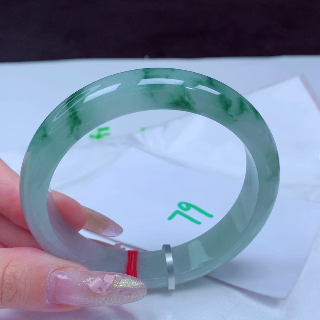 未镶嵌手镯翡翠天然缅甸翡翠A货手镯 79号