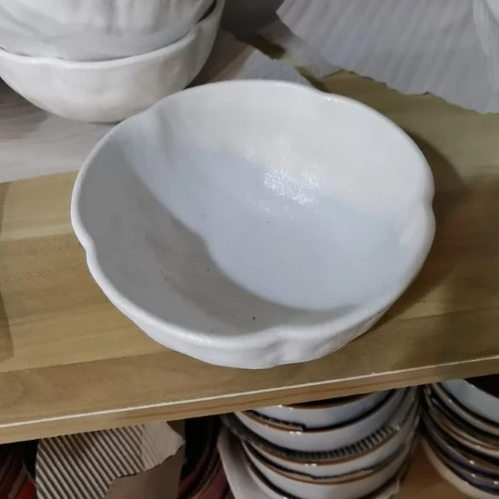 瓷片微瑕石头纹面碗四个一组