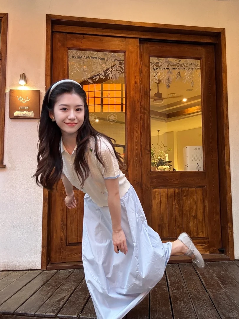 夏季洋气穿搭套装温柔甜美钉珠短袖POLO衫上衣百搭休闲蓝色半身裙