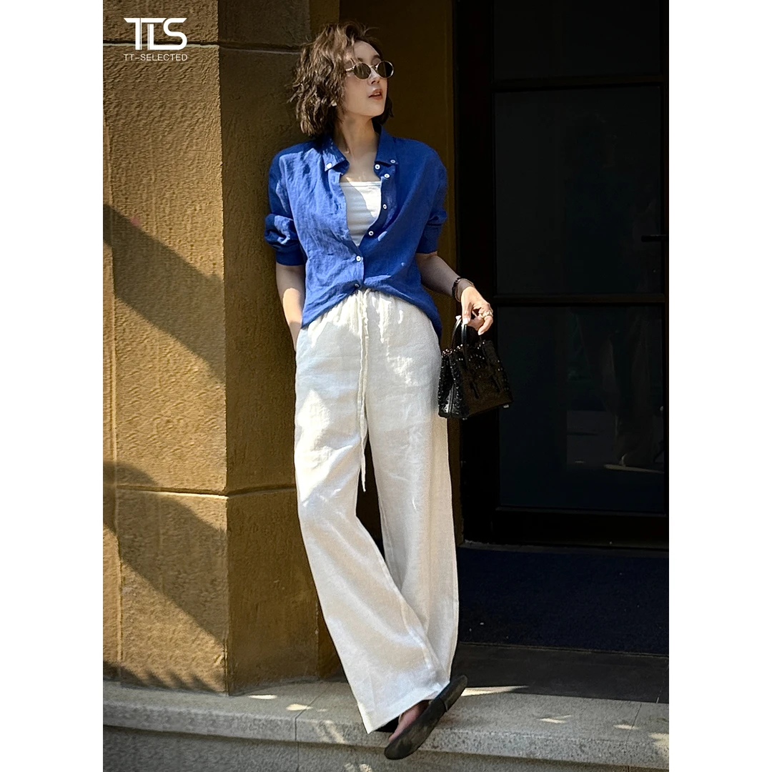 TT【松弛感】亚麻100%舒春夏百搭松紧腰休闲长裤子TT-11CK2531