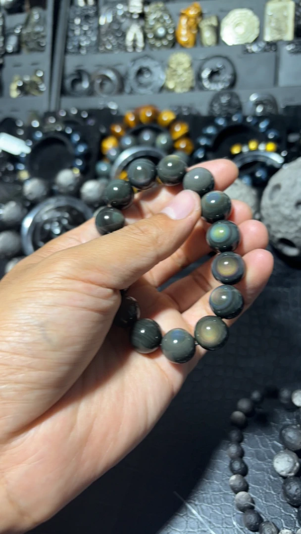 蓝眼黑曜石手链手串