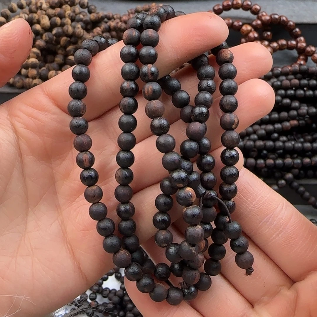 降真香手串/手链0.6x108紫棋满油土埋老料