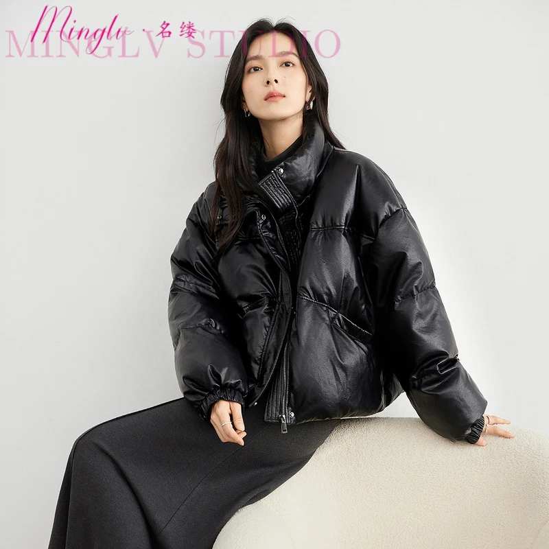 名缕轻奢品牌时髦短款羽绒服女2025冬季新款宽松保暖羽绒服外套