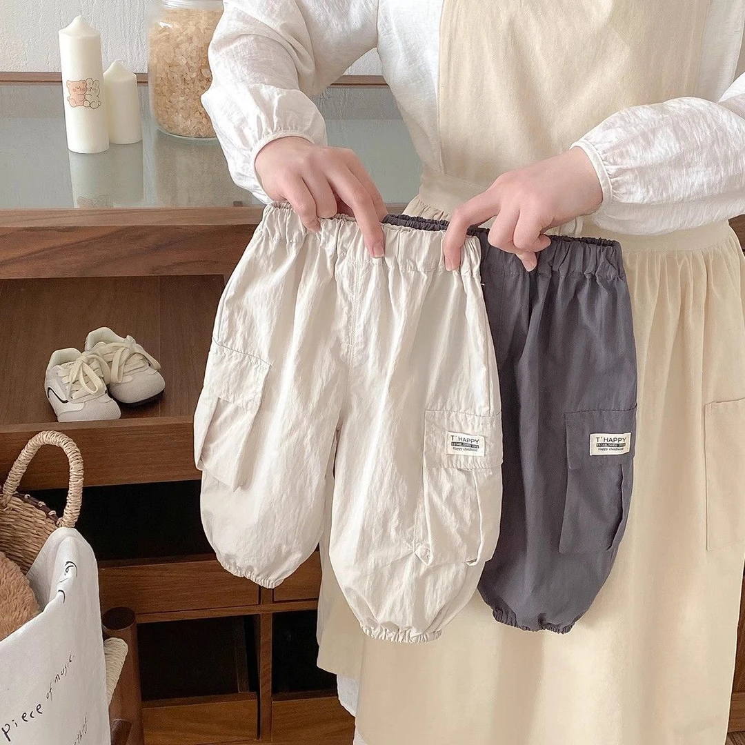 男童裤子2025春秋款超韩洋气工装风束脚裤儿童春款休闲百搭长裤