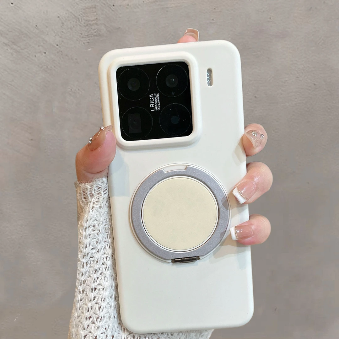 适用于小米15手机壳xiaomi15pro液态硬壳防摔带支架磁吸充电纯色