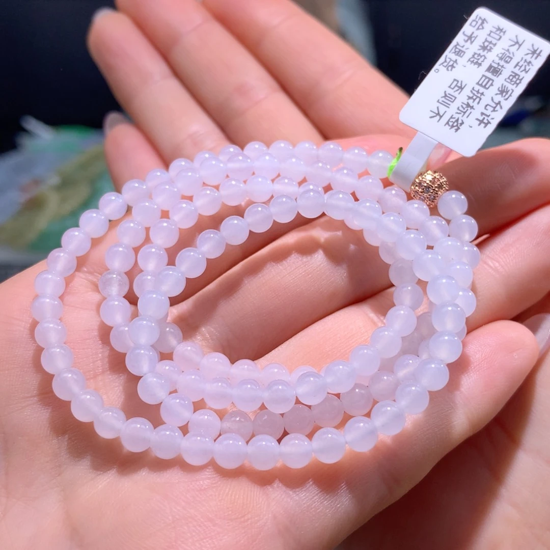 翡翠手链未镶嵌冰胶白月光项链卡4.9m m