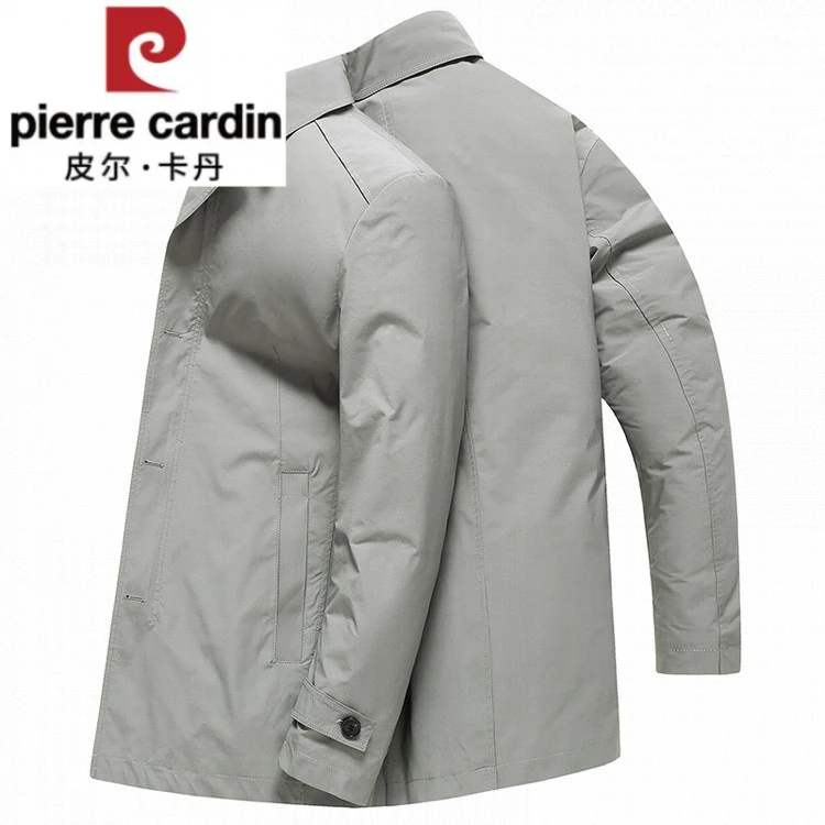 皮尔卡丹2025新款春秋中长款西装领风衣外轻奢英伦风男外套