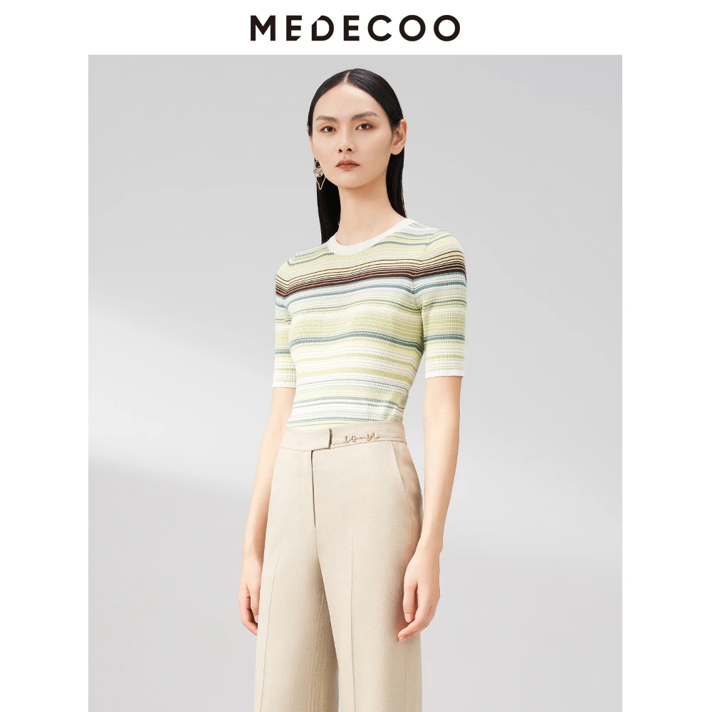 【妍妍专属】墨蒂珂季新短袖针织衫修身圆领T恤MHC40319