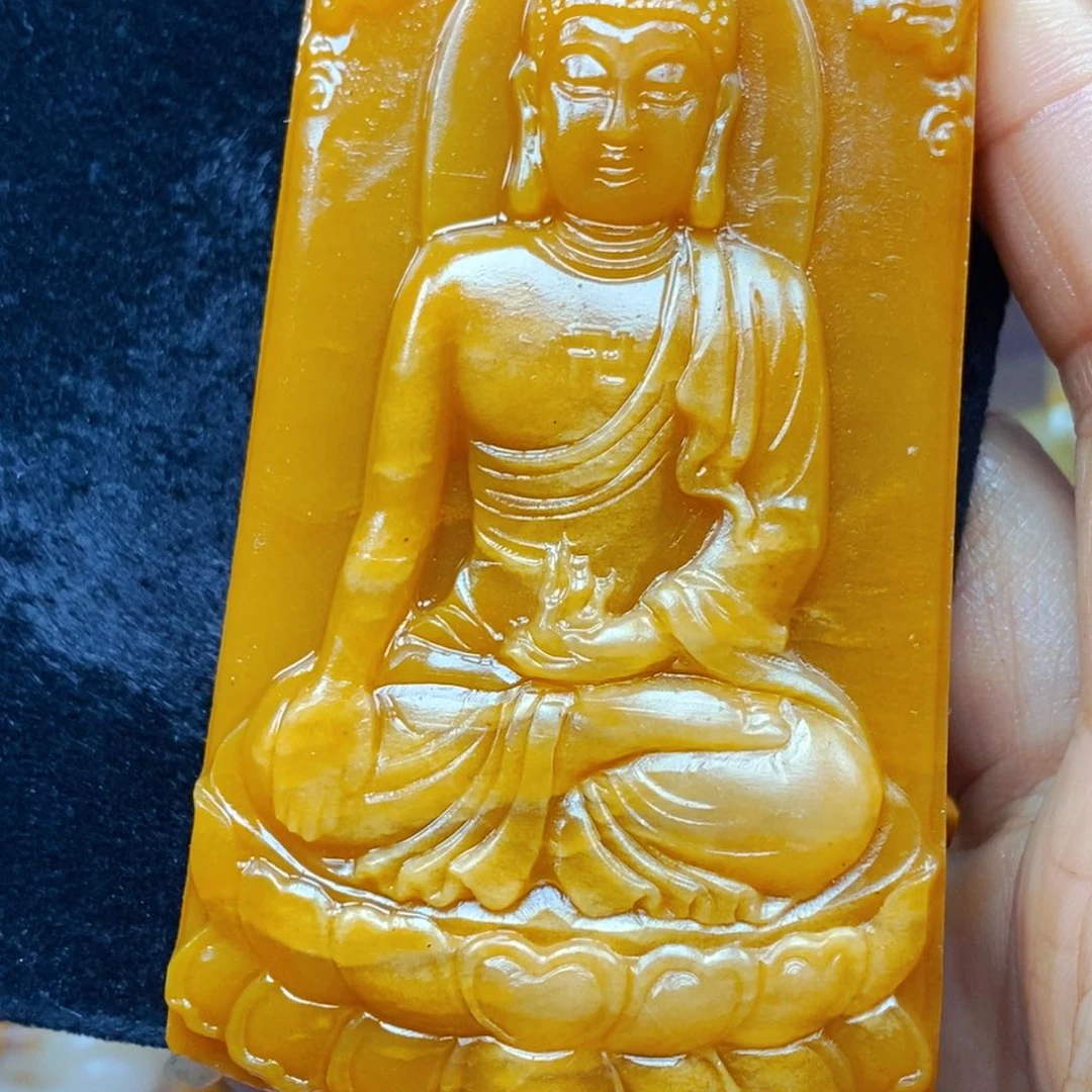 未镶嵌石英质玉（黄龙玉）吊坠(不含链)