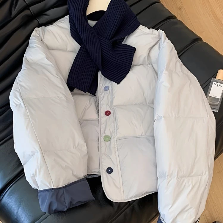 【不送围巾】韩系保暖女士棉衣外套过冬新款小个子圆领外套