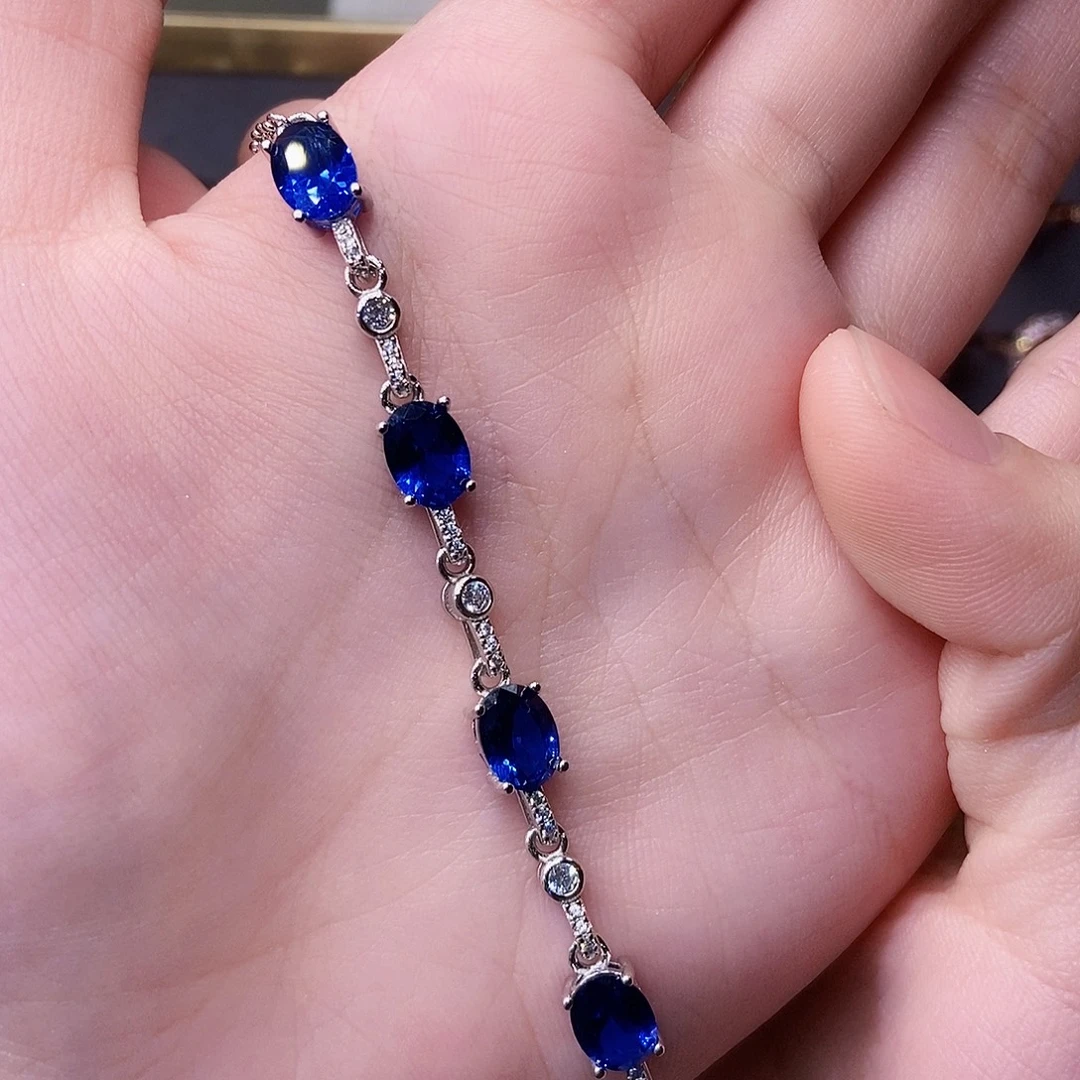 手链蓝宝石银S925镶嵌