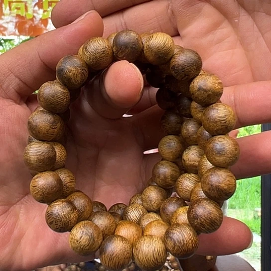 手串沉香白棋板头圆珠1.1多样性发货1条