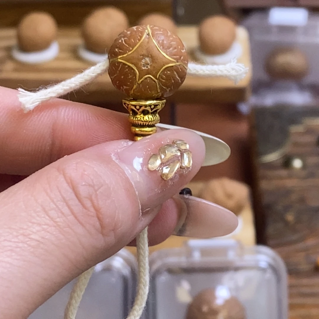 凤眼菩提吊坠14.8五星镶嵌三通