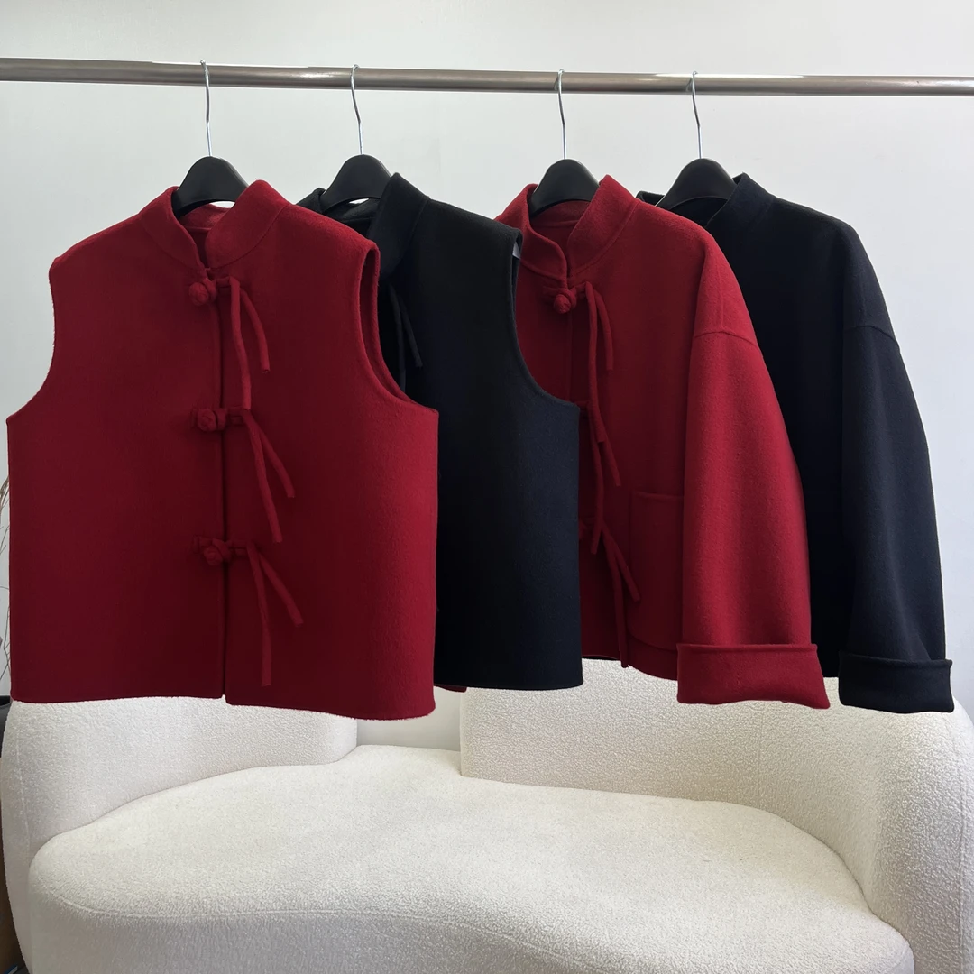 新中式国风外套马甲纯羊毛