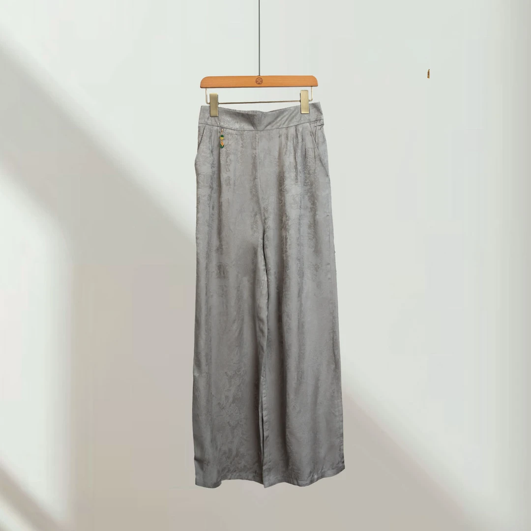 [雾澜]夏季新款中式阔版直筒裤1001