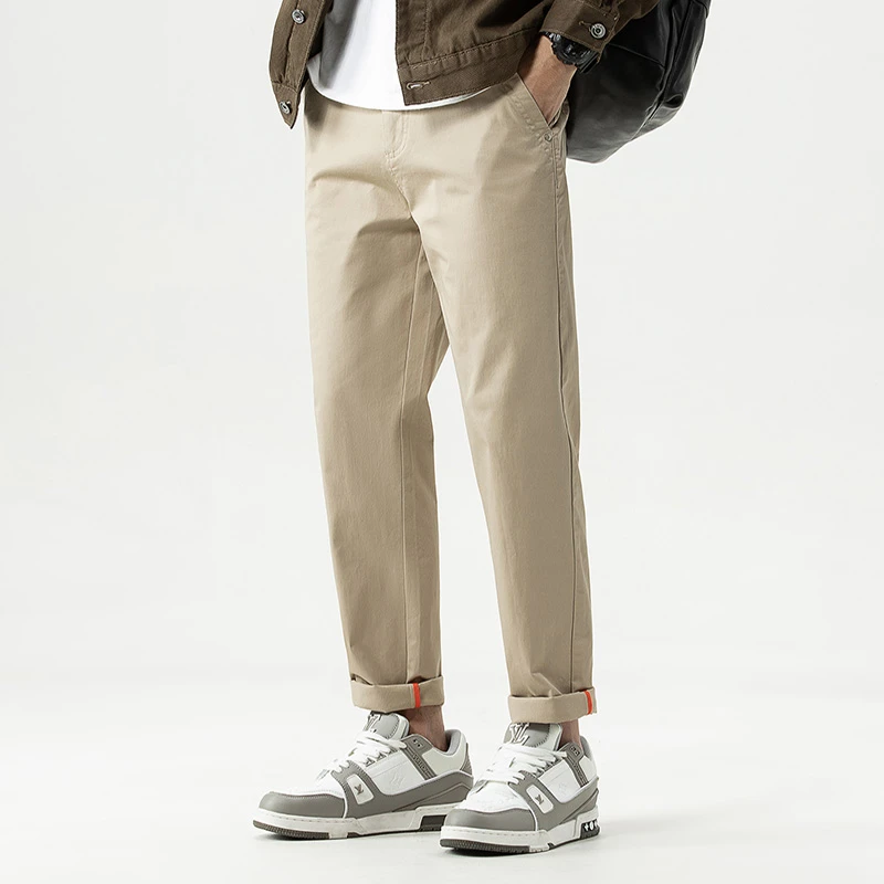 弹力直筒裤子户外四季新款修身小脚潮流男装百搭感轻奢经典休闲裤