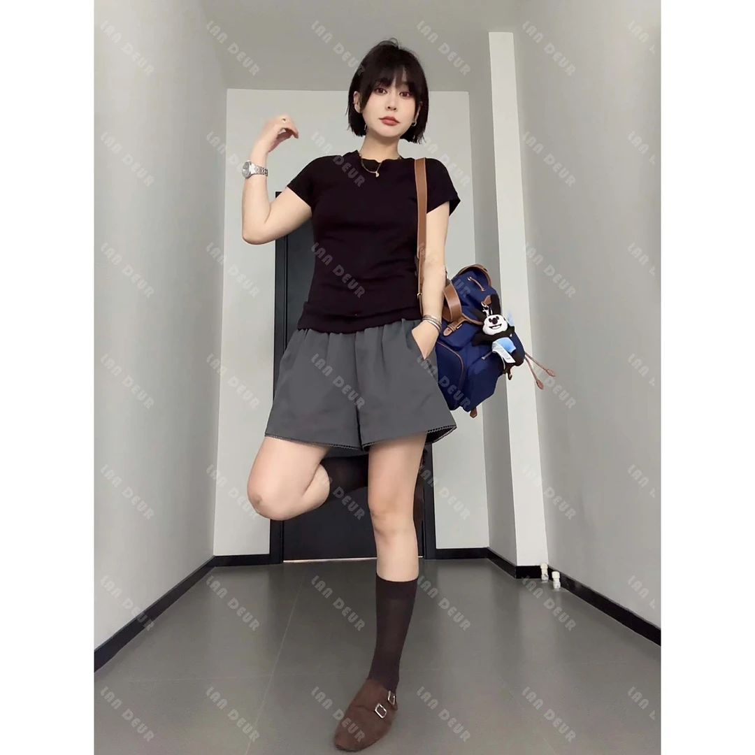 JIUJIU【暮光倾城】女款运动时尚休闲女士夏季速干圆领宽松纯色T恤