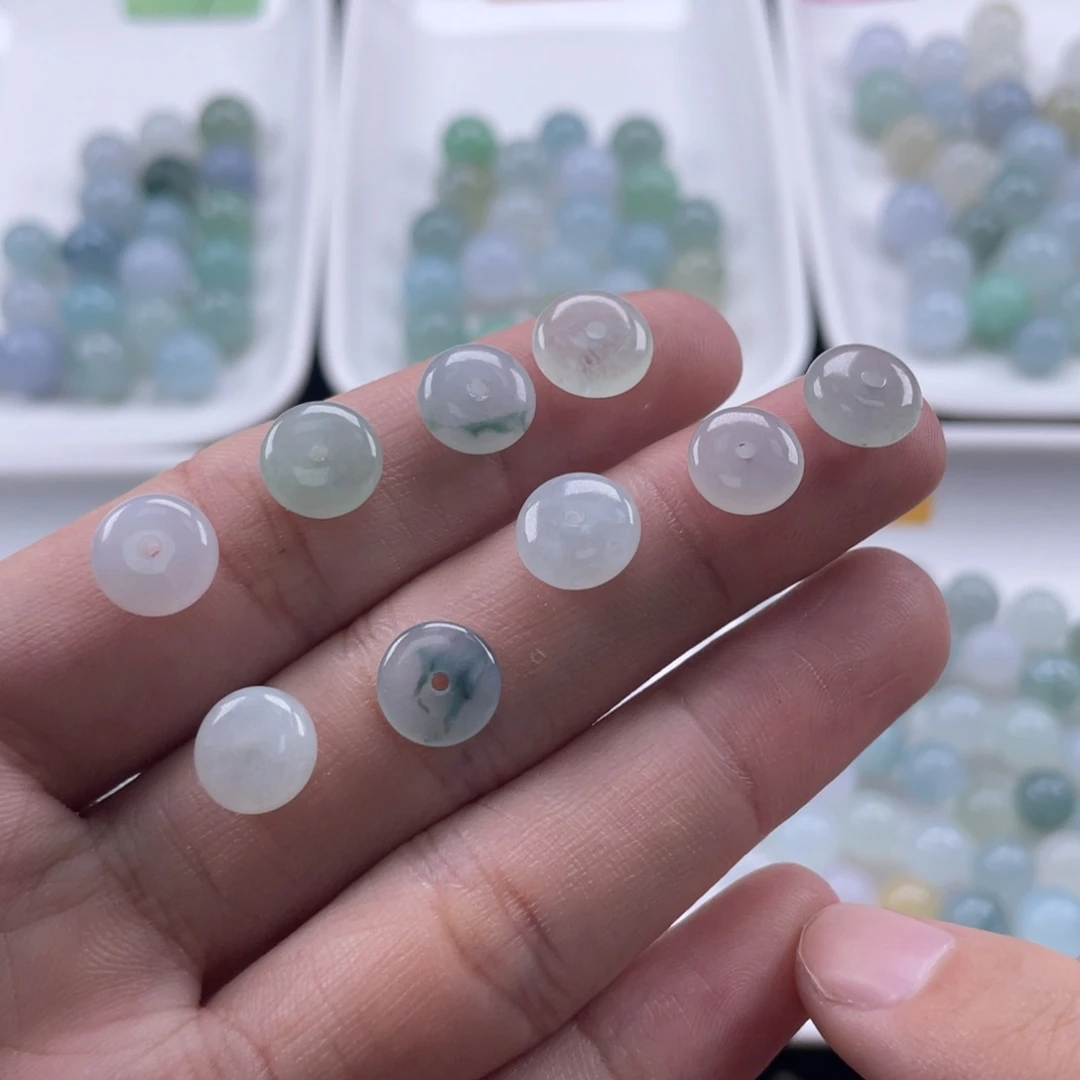 翡翠散珠天然翡翠 算盘珠