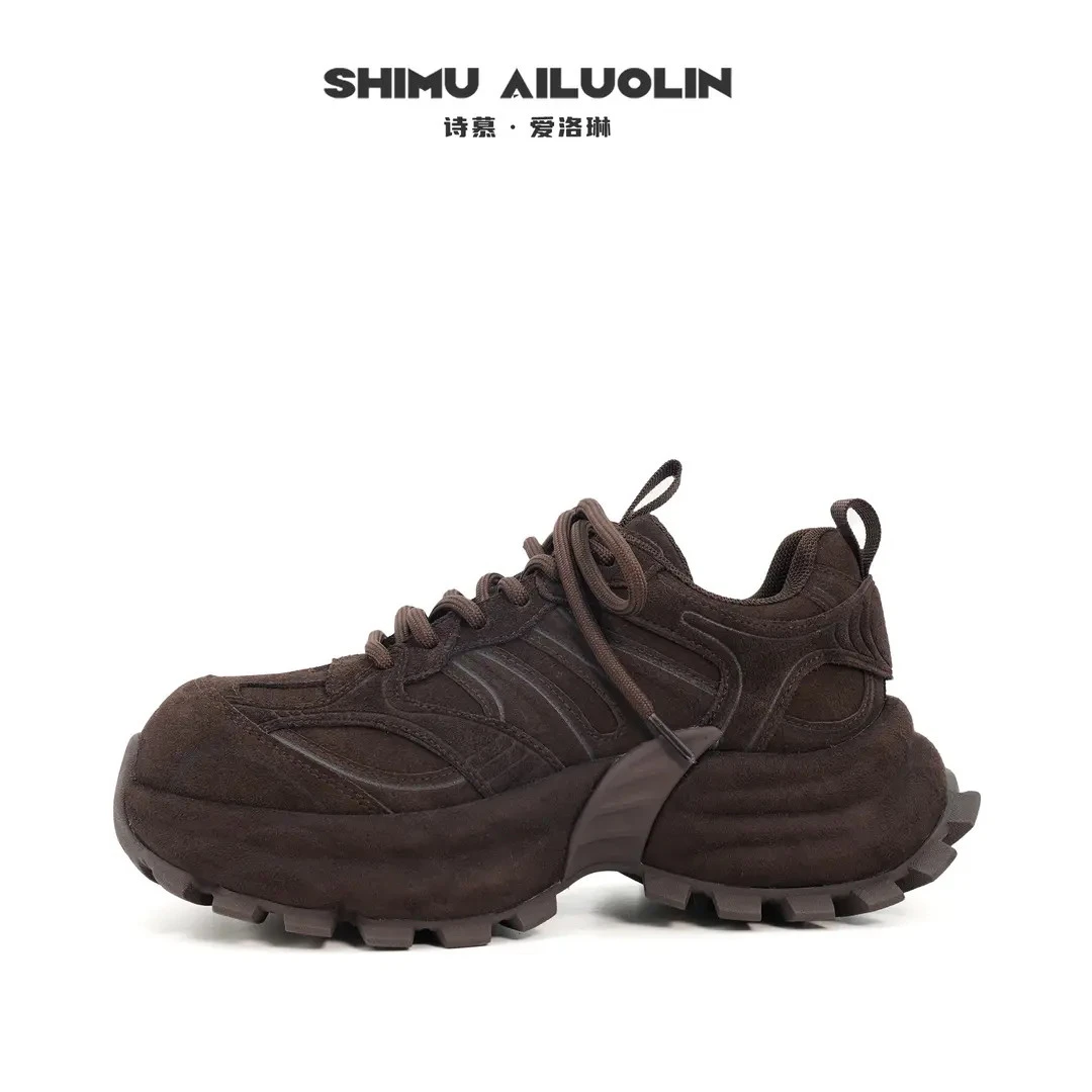 诗慕·爱洛琳 【晚风轮廓】防滑休闲透气厚底复古百搭秋冬系带老爹鞋