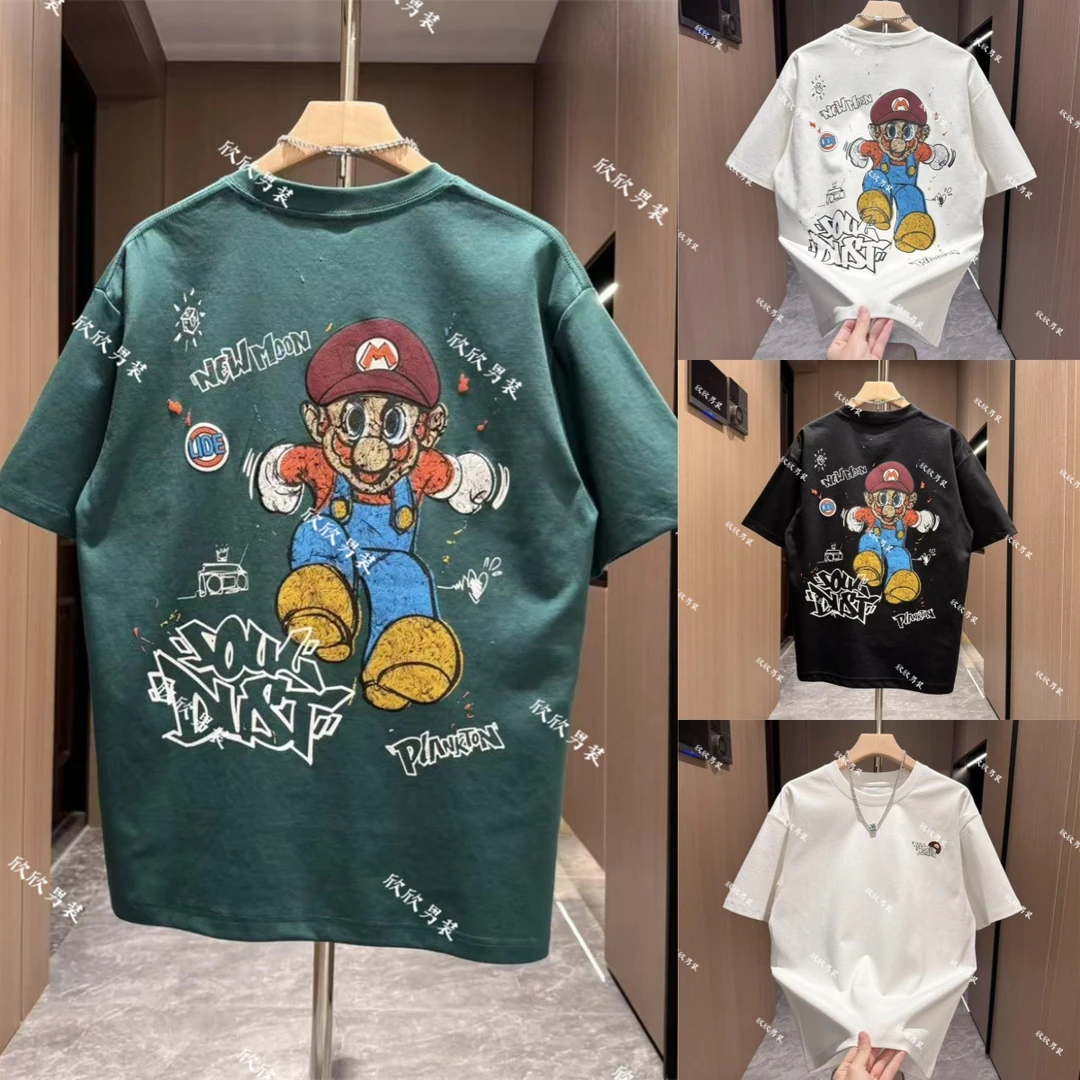 潮牌立体彩绘发泡刺绣时尚男士短袖