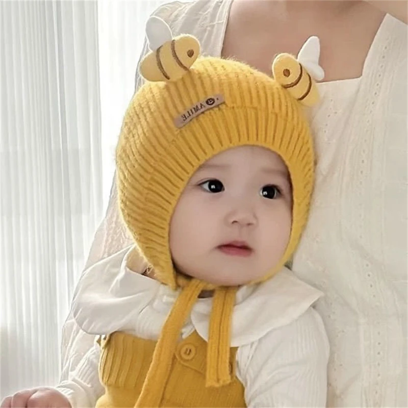 婴幼儿帽子冬季加厚护耳帽可爱KT猫宝宝套头帽防风防寒保暖毛绒帽