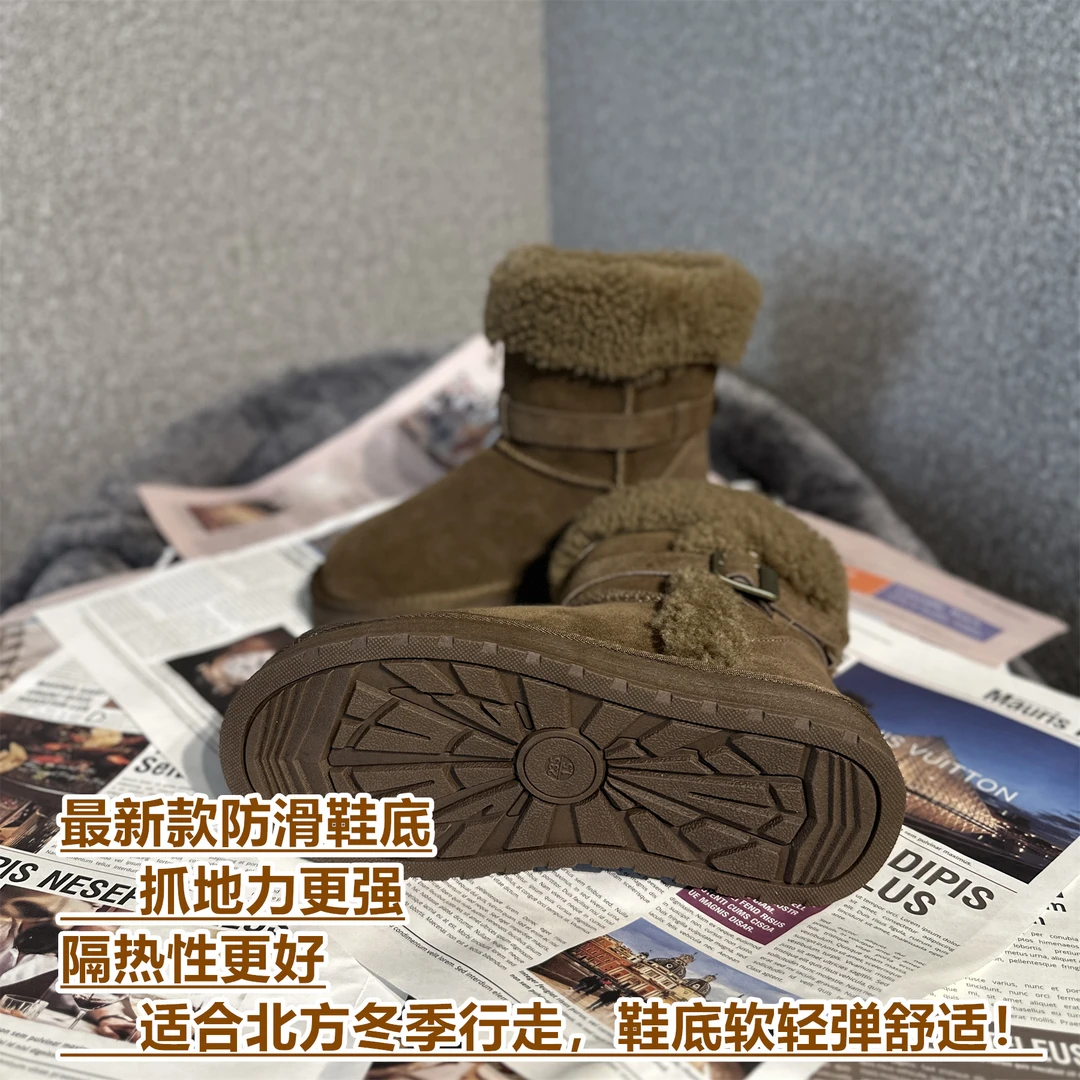 【女冬雪地靴】2025冬季新款高订时尚卷羊毛加厚保暖百搭雪地靴