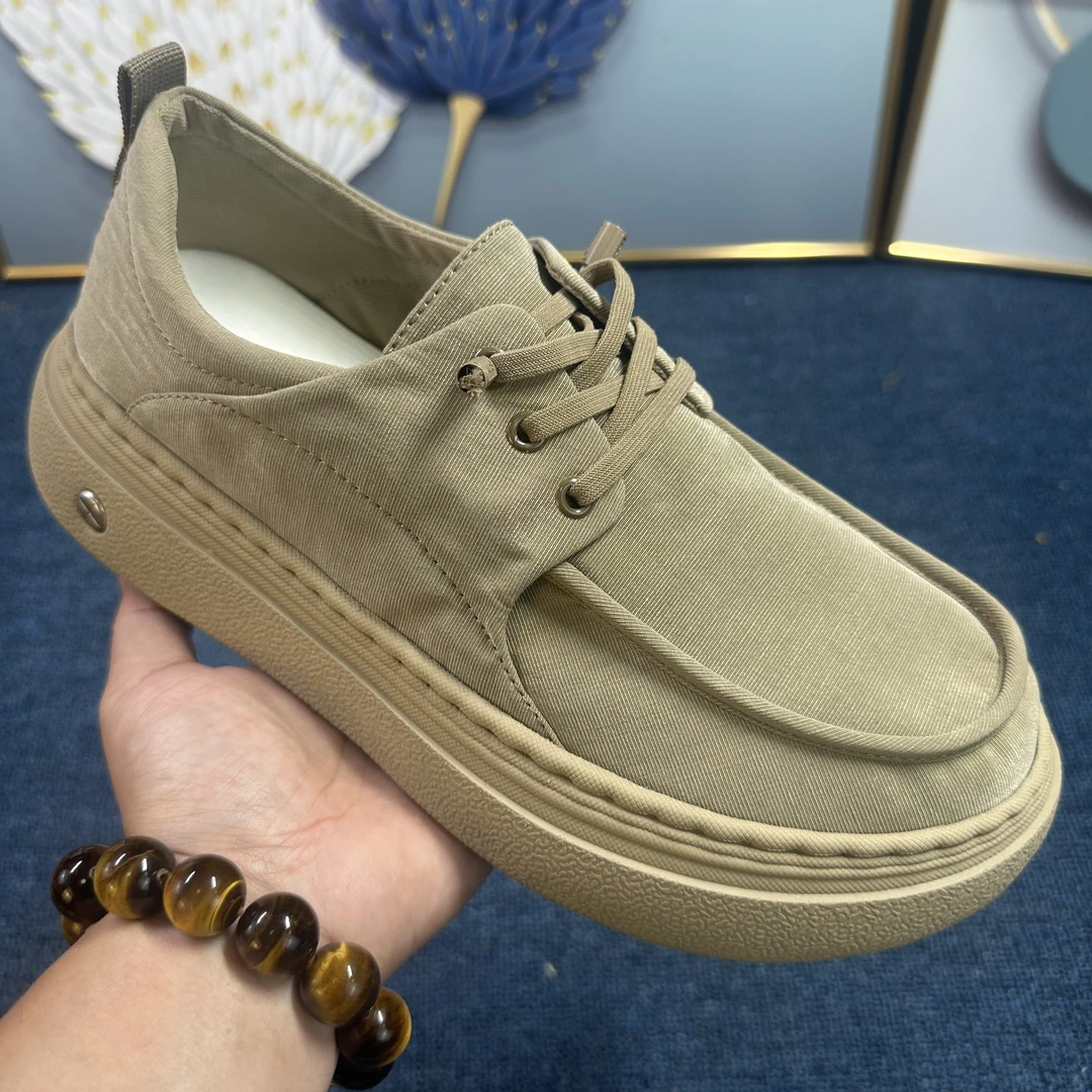 广州轻便布鞋男款休闲男鞋时尚百搭乐福鞋男软底透气厚底帆布单鞋