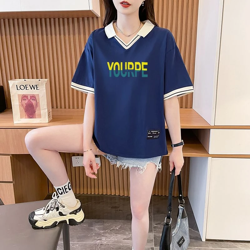 纯棉新爆款上衣初高中学生大童韩版宽松短袖T恤少女减龄洋气潮流