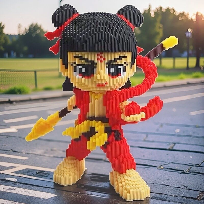 魔童哪吒敖丙小颗粒拼装积木益智玩具手工立体拼图摆件女孩男礼物