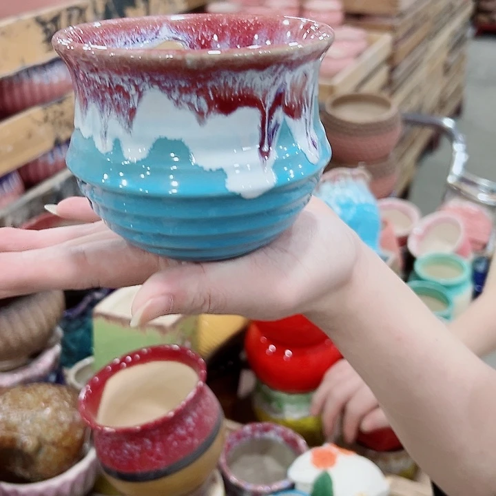 有孔.凑满10元发货多肉陶瓷花盆！