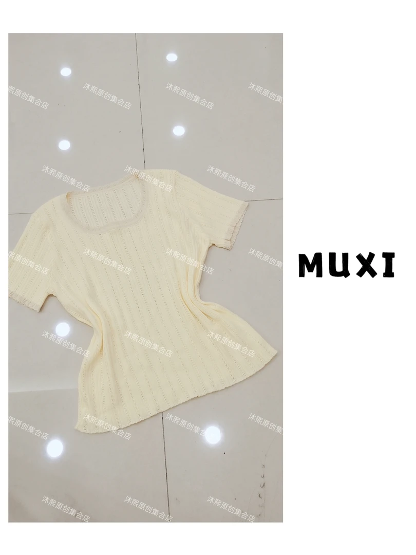 【沐熙家】858弹力花边针织衫