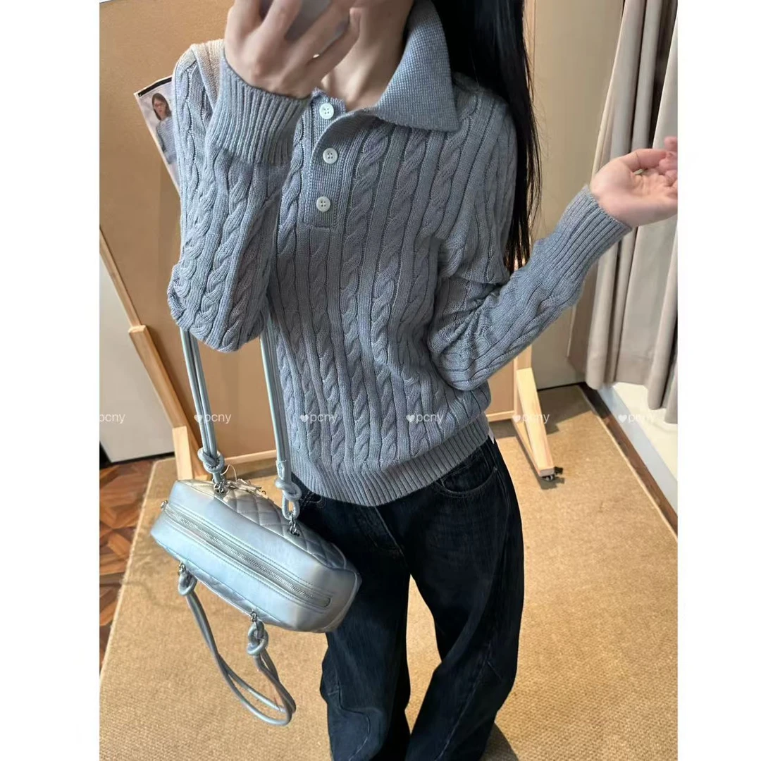 PCNY「麻花小心思」不理理冬季新款小众女装时尚休闲针织衫