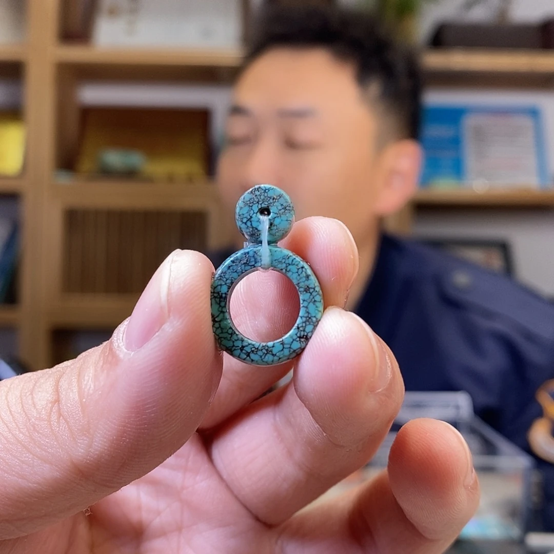 绿松石未镶嵌网花跑环