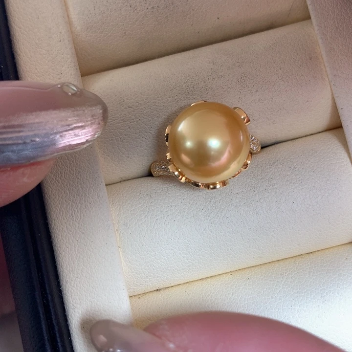 银S925镶嵌戒指海水珍珠