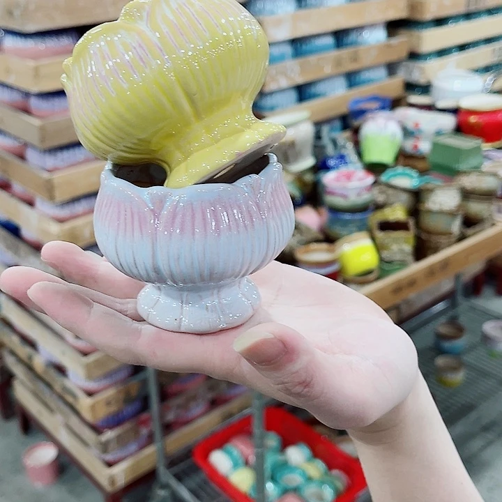 有孔，凑10元包邮陶瓷花盆发货！