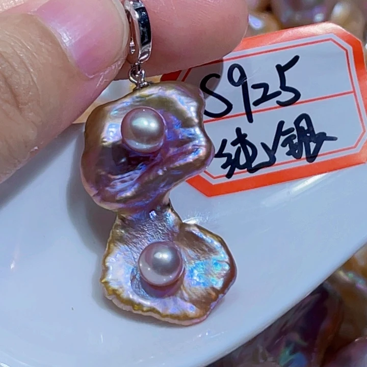 淡水珍珠银S925镶嵌颈饰